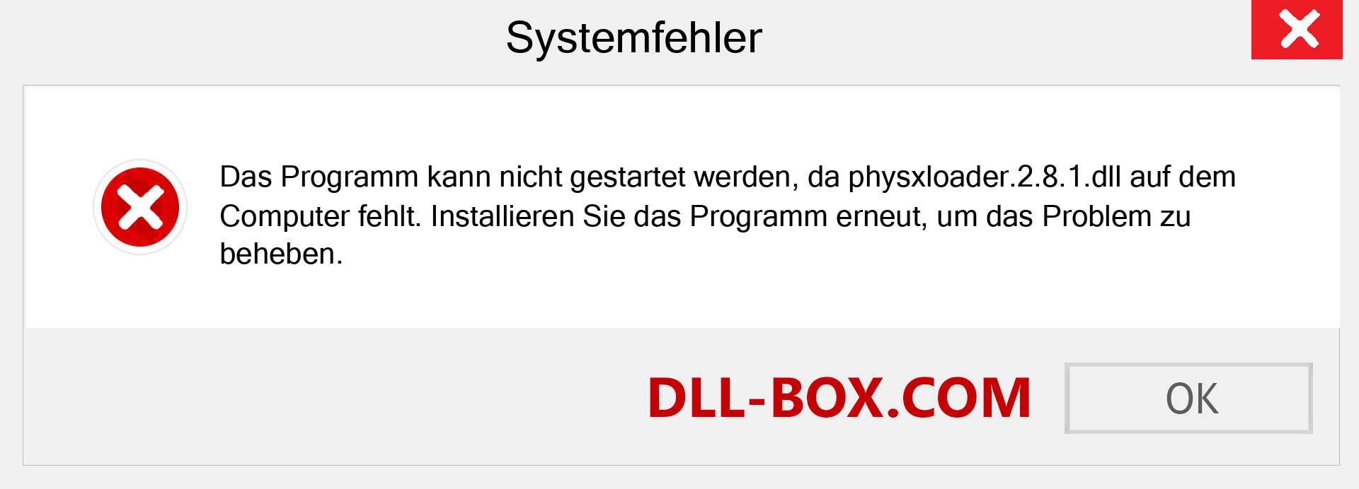 physxloader.2.8.1.dll-Datei fehlt?. Download für Windows 7, 8, 10 - Fix physxloader.2.8.1 dll Missing Error unter Windows, Fotos, Bildern