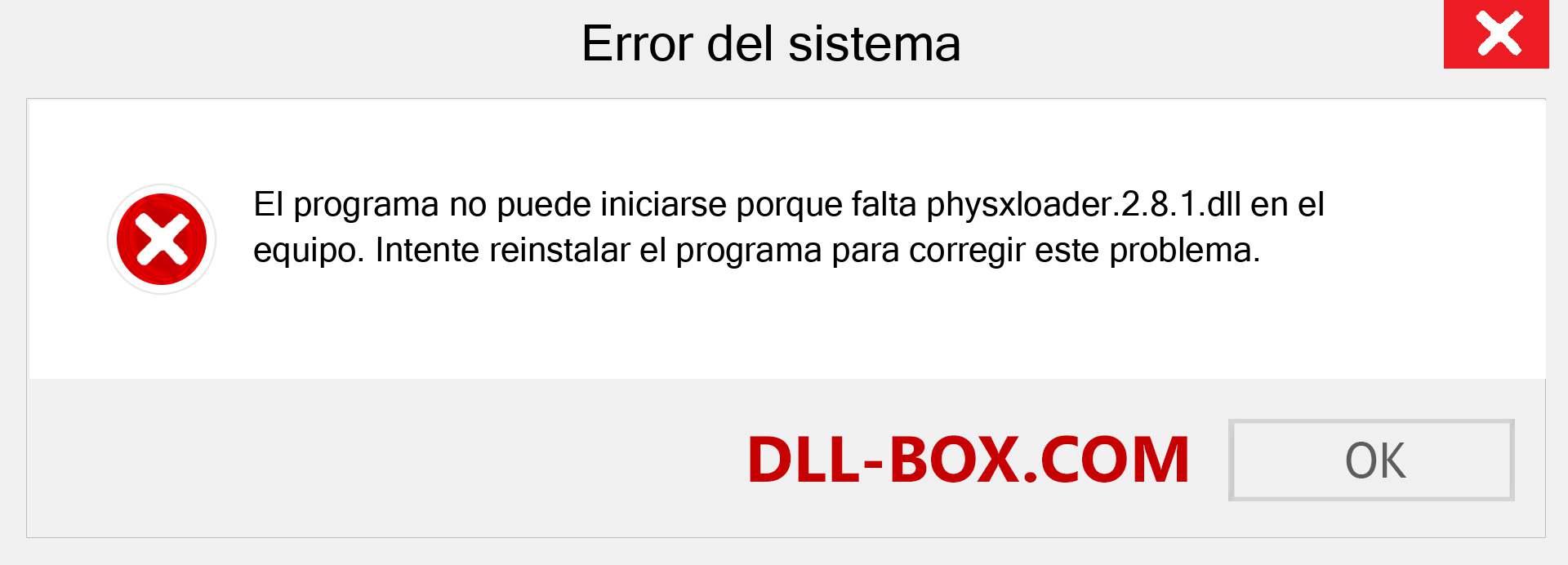 ¿Falta el archivo physxloader.2.8.1.dll ?. Descargar para Windows 7, 8, 10 - Corregir physxloader.2.8.1 dll Missing Error en Windows, fotos, imágenes